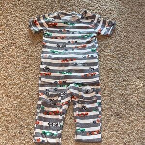 Old Navy Gray Striped Race Car Pajamas